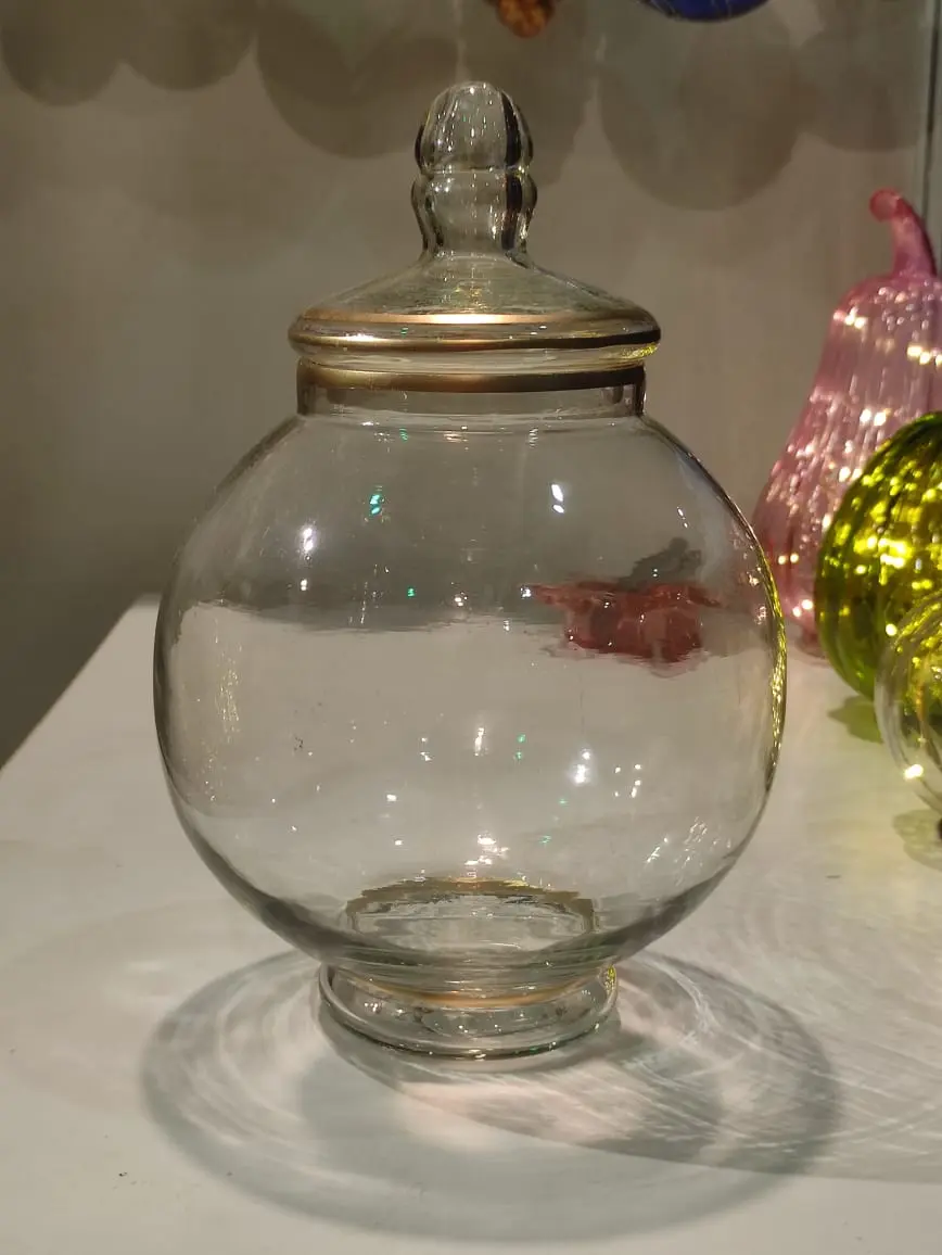 Glass Jar With Lid — Handcrafted Export Product by NXTGENEXPORTS, Moradabad